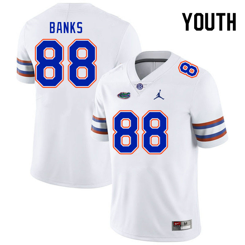 Youth #88 Caleb Banks Florida Gators College Football Jerseys Stitched-White